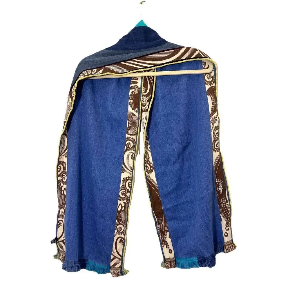 Emilio Pucci‎ Scarf Wool Cashmere Silk Paisley Tapestry Multicolor